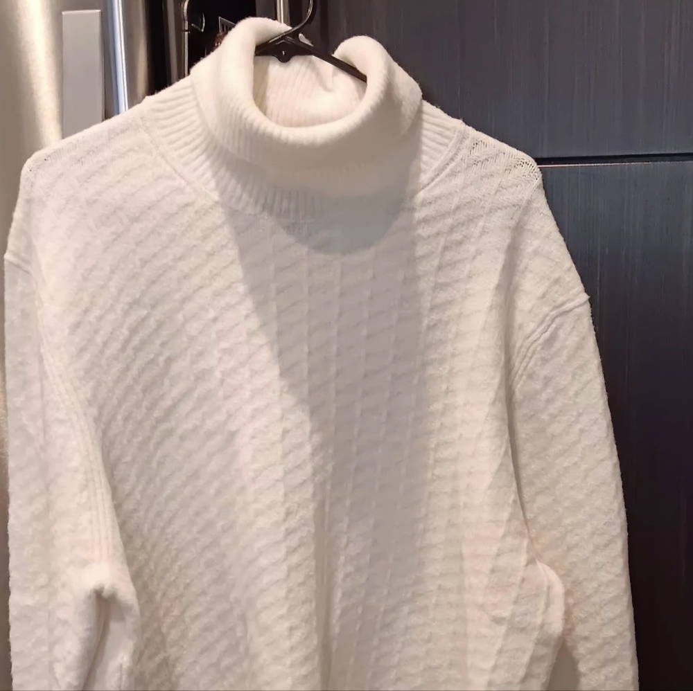 Classic White LG Turtleneck Sweater for Men